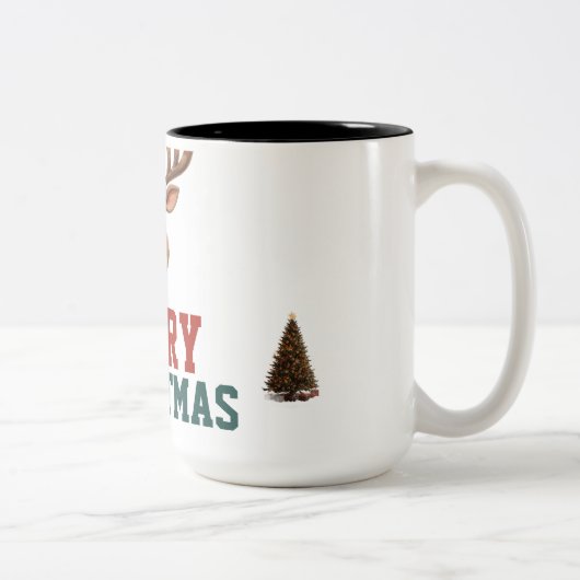 Customize Christmas mug gift Tweekleurige Koffiemok (Rechts)