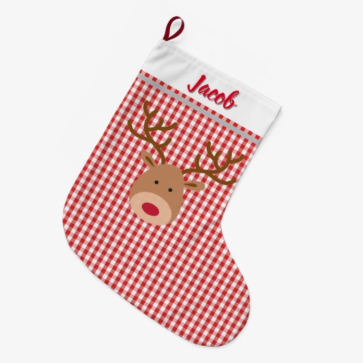 Customize Christmas Stocking - Rudolph Grote Kerstsok (Voorkant (Hangend))