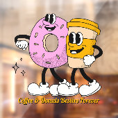 Customize Coffee And Donuts Besties Forever Promo Raamsticker (Vel 2)