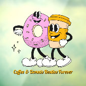 Customize Coffee And Donuts Besties Forever Promo Raamsticker (Vel 3)