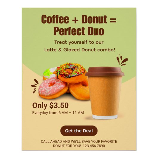 Customize Coffee And Donuts The Perfect Duo Perfect Poster (Voorkant)