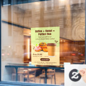 Customize Coffee And Donuts The Perfect Duo Raamsticker (Cafe Raam)