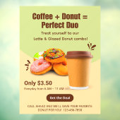Customize Coffee And Donuts The Perfect Duo Raamsticker (Vel 3)