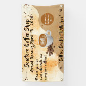 Customize Coffee Shop Grand Opening Special Day  Spandoek (Verticaal)