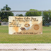 Customize Coffee Shop Grand Opening Special Day  Spandoek (Insitu)