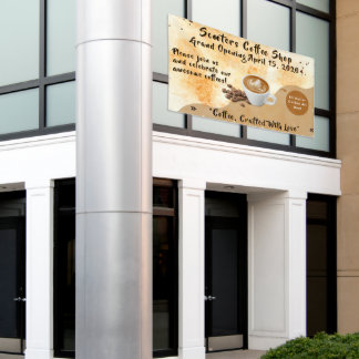 Customize Coffee Shop Grand Opening Special Day  Spandoek