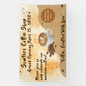 Customize Coffee Shop Grand Opening Special Day  Spandoek (Verticaal)