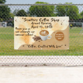 Customize Coffee Shop Grand Opening Special Day  Spandoek (Insitu)