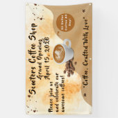 Customize Coffee Shop Grand Opening Special Day  Spandoek (Verticaal)