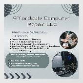 Customize Computer Repair Shop Promotional  Raamsticker (Vel)