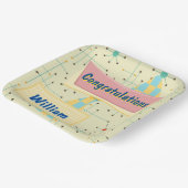 Customize Congratulations Retro Papieren Bordje (Gebogen)