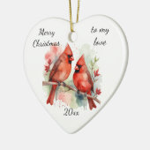 Customize Dated Cardinal to my Love Keramisch Ornament (Links)