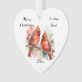 Customize Dated Cardinal to my Love Ornament (voorkant)