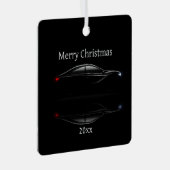 Customize Dated Christmas Sports Car Automobile Metalen Ornament (Voorkant Rechts)