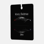 Customize Dated Christmas Sports Car Automobile Metalen Ornament (Voorkant links)