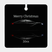 Customize Dated Christmas Sports Car Automobile Metalen Ornament (Achterkant)