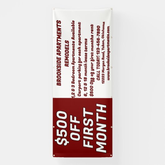 Customize Detailed Apartments For Rent $500 Off Fi Spandoek (Verticaal)