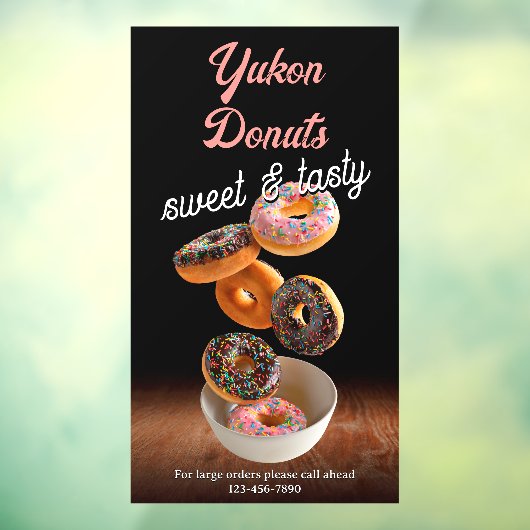 Customize Donut Shop Business Promotion Raamsticker (Vel 3)