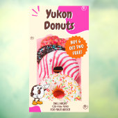 Customize Donuts Beige Pink Promotion Raamsticker (Vel 3)