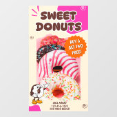 Customize Donuts Beige Pink Promotion Raamsticker (Vel)