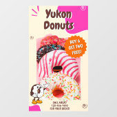 Customize Donuts Beige Pink Promotion Raamsticker (Vel)
