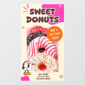Customize Donuts Beige Pink Promotion Raamsticker (Vel)