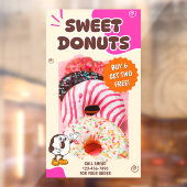 Customize Donuts Beige Pink Promotion Raamsticker (Vel 2)