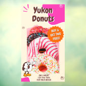 Customize Donuts Beige Pink Promotion Raamsticker (Vel 3)