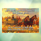 Customize Farm Fall Harvest Horse Drawn Wagon Ride Raamsticker (Vel 3)