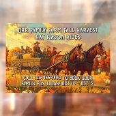 Customize Farm Fall Harvest Horse Drawn Wagon Ride Raamsticker (Vel 2)