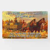 Customize Farm Fall Harvest Horse Drawn Wagon Ride Spandoek (Horizontaal)