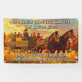 Customize Farm Fall Harvest Horse Drawn Wagon Ride Spandoek