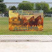 Customize Farm Fall Harvest Horse Drawn Wagon Ride Spandoek (Insitu)