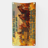 Customize Farm Fall Harvest Horse Drawn Wagon Ride Spandoek (Verticaal)