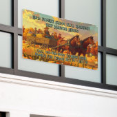 Customize Farm Fall Harvest Horse Drawn Wagon Ride Spandoek (Buitenkant Gebouw)