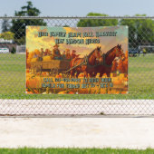Customize Farm Fall Harvest Horse Drawn Wagon Ride Spandoek (Insitu)