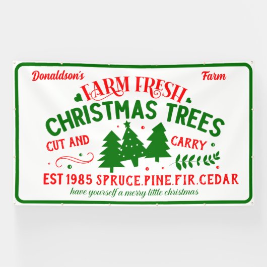 Customize Farm Fresh Christmas Trees For Sale Spandoek (Horizontaal)