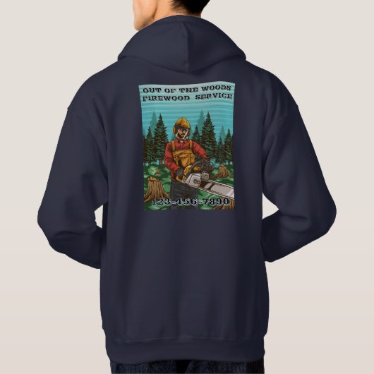 Customize Firewood Sales Business Promotional Hoodie (Achterkant)