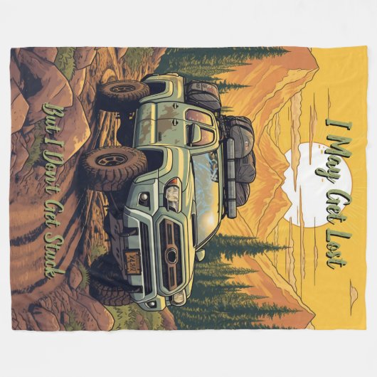 Customize Four Wheel Drive Camping Adventure Fleece Deken (Voorkant (Horizontaal))
