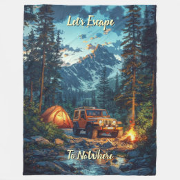 Customize Four Wheel Drive Let's Escape To NoWhere Fleece Deken