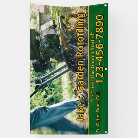 Customize Garden Rototilling Service Business Spandoek (Verticaal)
