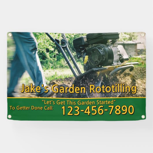 Customize Garden Rototilling Service Business  Spandoek (Horizontaal)