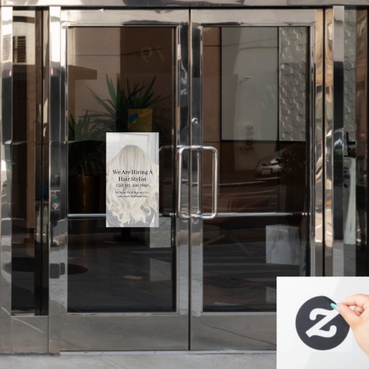 Customize Generic Hair Salon Now Hiring  Raamsticker (Kantoordeur)