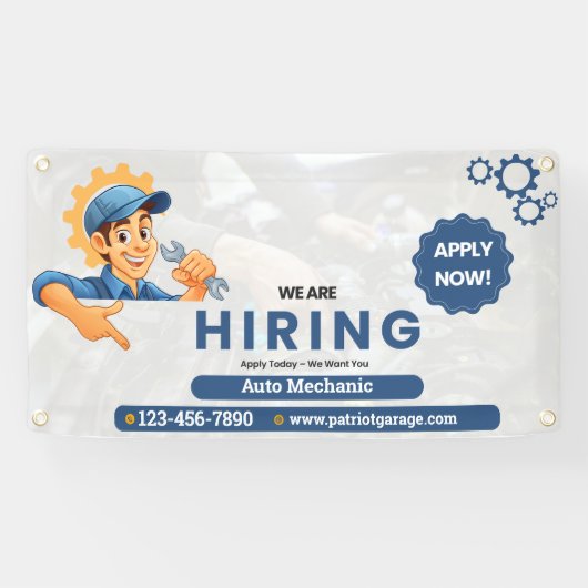 Customize Generic Now Hiring Auto Mechanic Spandoek (Horizontaal)