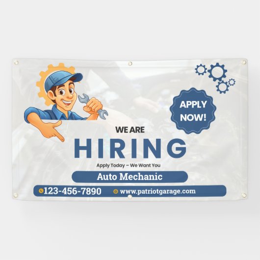Customize Generic Now Hiring Auto Mechanic Spandoek (Horizontaal)