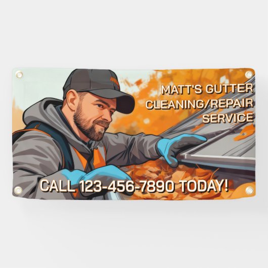 Customize Gutter Cleaning Repair Service Fence Spandoek (Horizontaal)