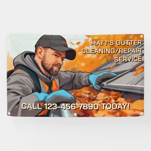Customize Gutter Cleaning Repair Service Fence Spandoek (Horizontaal)