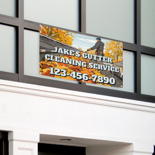 Customize Home Gutter Cleaning Business Promo Spandoek (Buitenkant Gebouw)