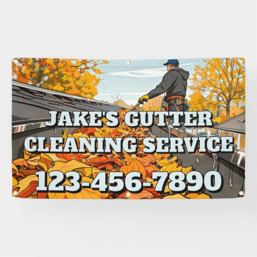 Customize Home Gutter Cleaning Business Promo Spandoek (Horizontaal)