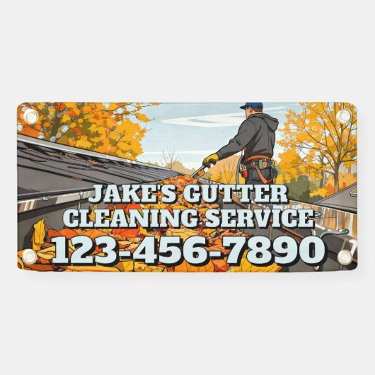 Customize Home Gutter Cleaning Business Promo Spandoek (Horizontaal)